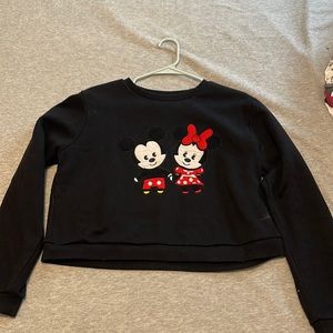 Disney cropped sweatshirt with Mickey and Minnie Mouse